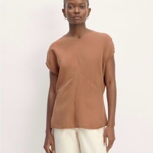 NWT New Everlane The Drape Top in Carob Brown Women's Sz 14 Anthropologie